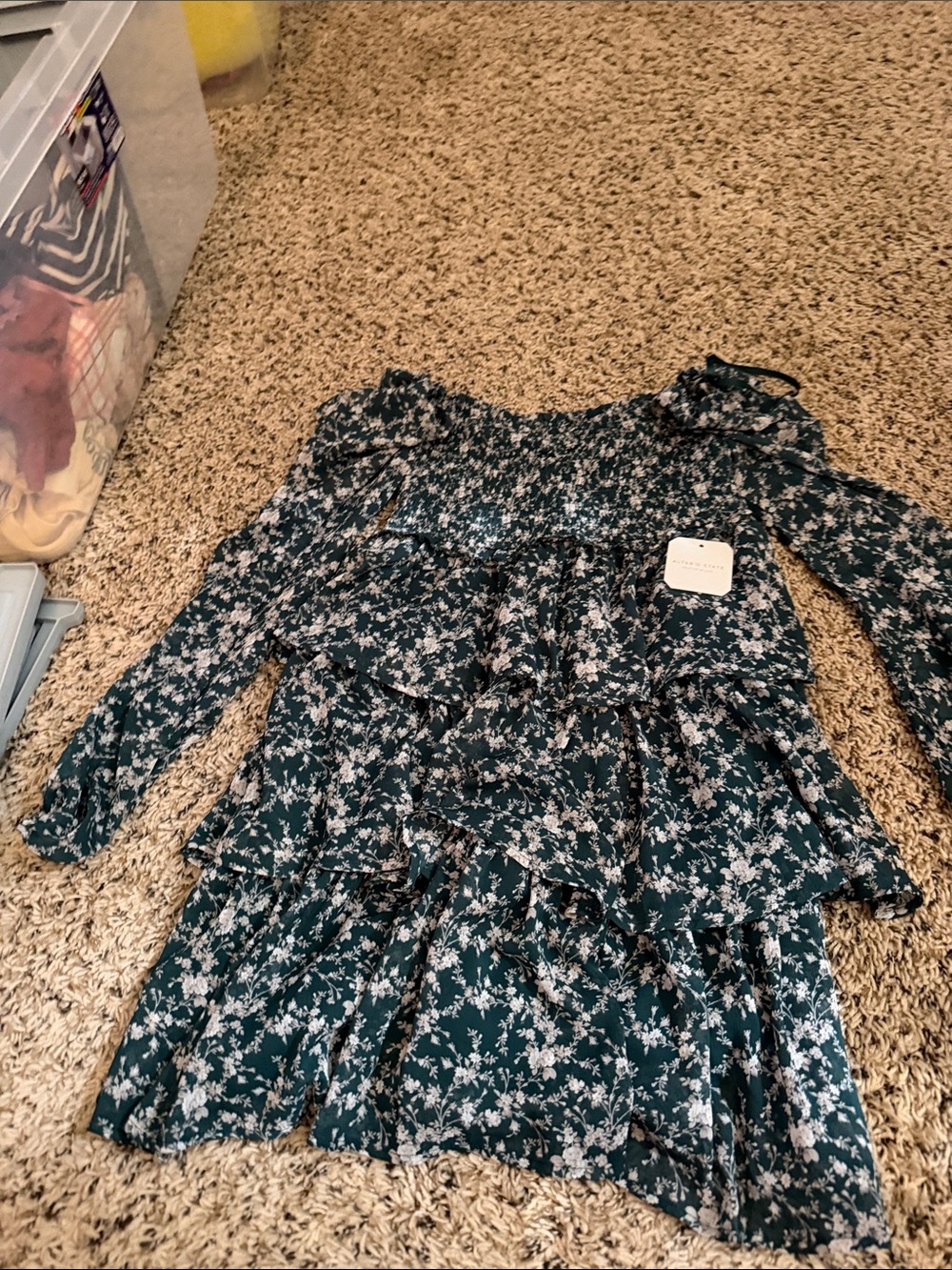 Altar'd State hunter Floral Tiered Mini Dress